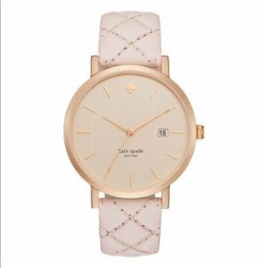 Metro Grand Rose Gold Dial Quilted Leather Watch